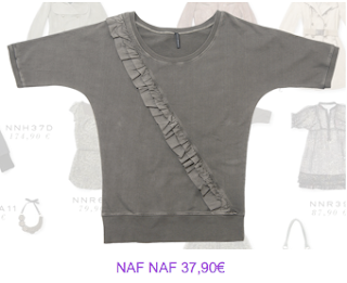 Camiseta caqui Naf Naf 2010/2011